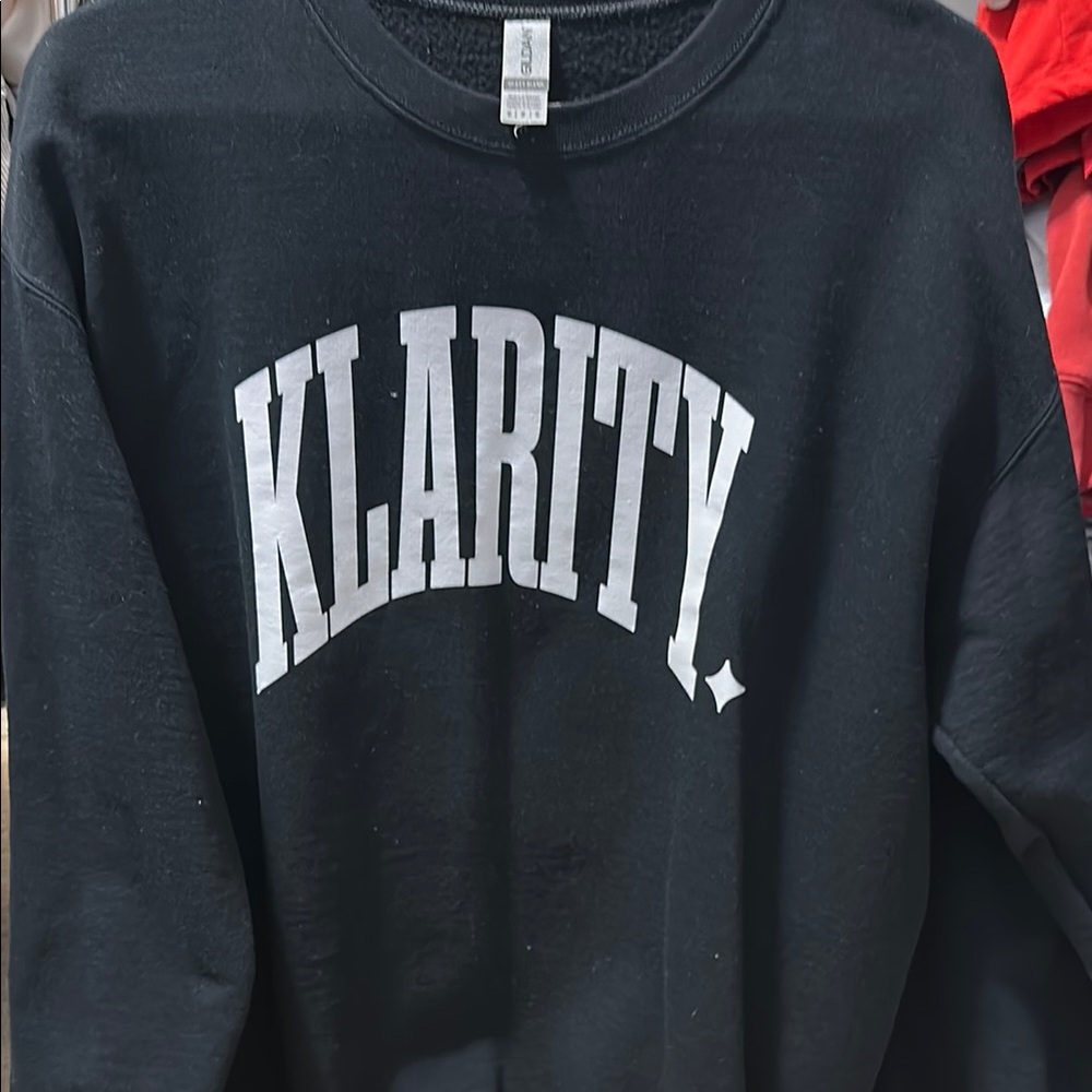 Gildan Black Sweater with White Print